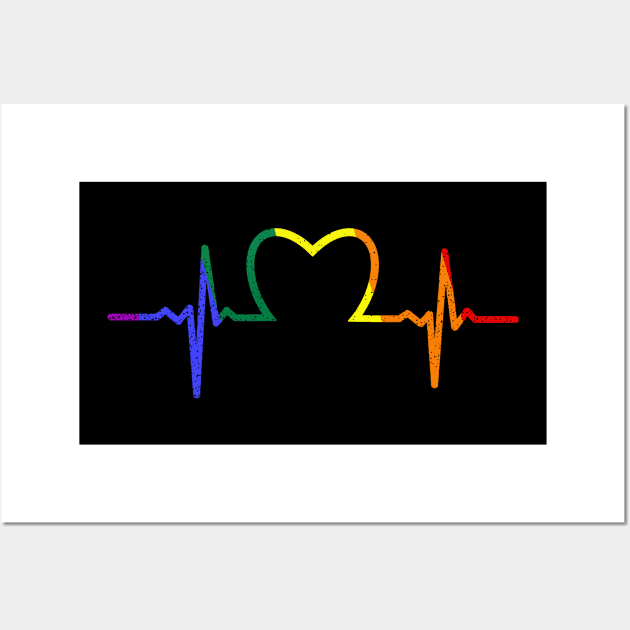 LGBT Supporter Shirt | Gay Pride Heartbeat Gift Wall Art by Gawkclothing